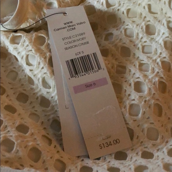 CARMEN Marc Valvo Crochet Plunge One Piece - Picture 4 of 4